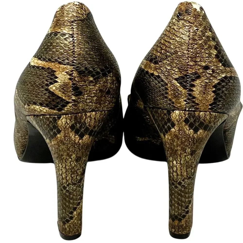 JESSICA SIMPSON Brown Snakeskin Pumps 4